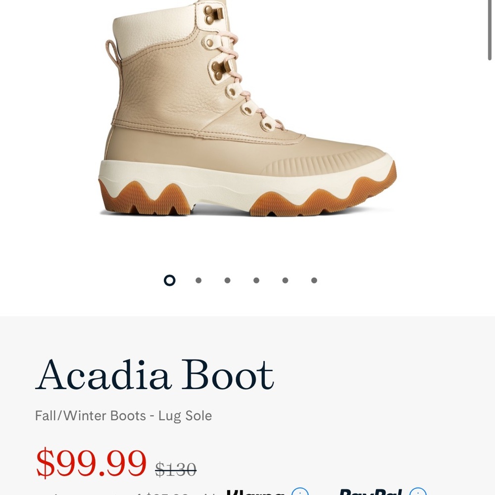 Sperry Acadia Women's Tan and White Winter Boots